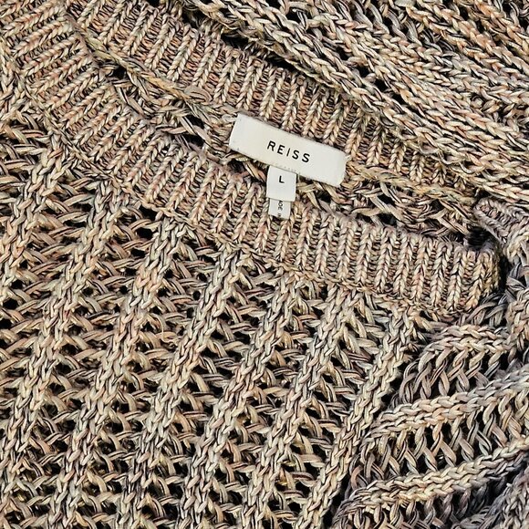 REISS - Poly space dye cotton blend open knit sweater - Picture 10 of 10